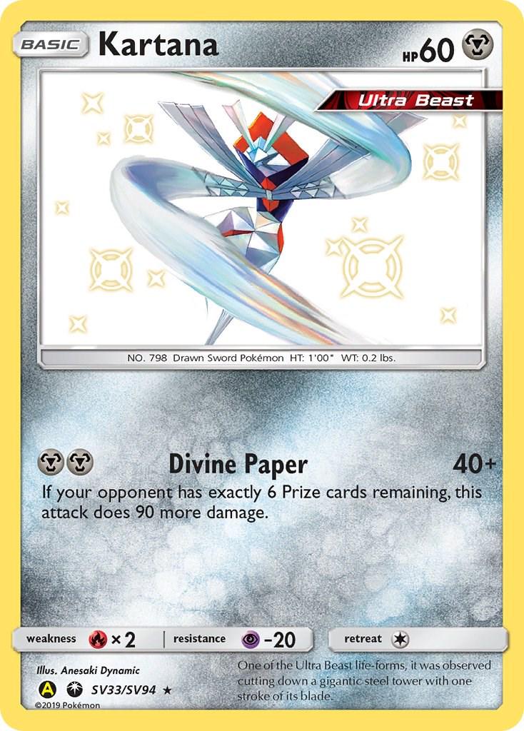 Hidden Fates Kartana Pokémon card